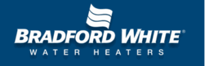 Bradford White water heaters logo featured by Bucky's Water Heaters Now, Calgary’s water heater installation and repair experts