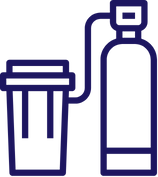 Water softener installation icon showing improved water quality by Bucky's Water Heaters Now, Calgary experts